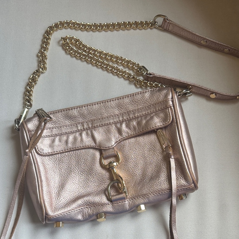 Rebecca Minkoff Rose Gold Metallic with Chain Strap